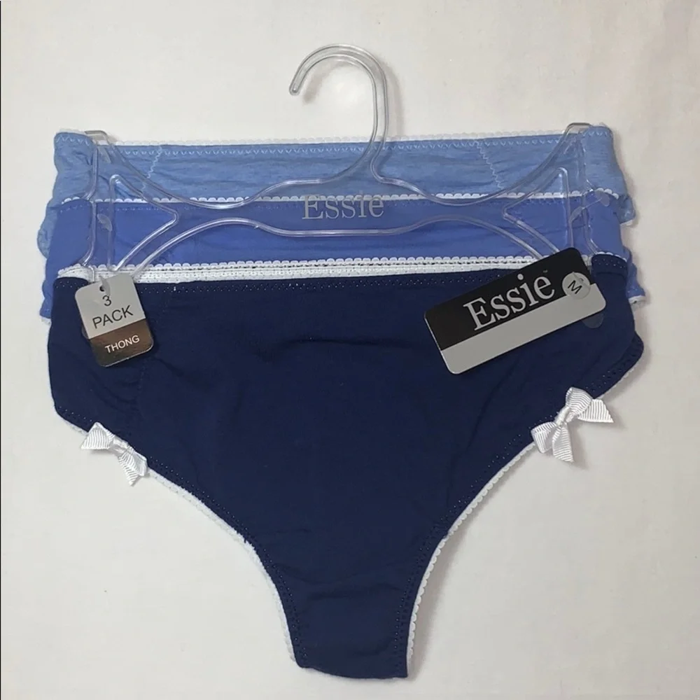 New Essie Women's 3 Pack Thong Panties Underwear